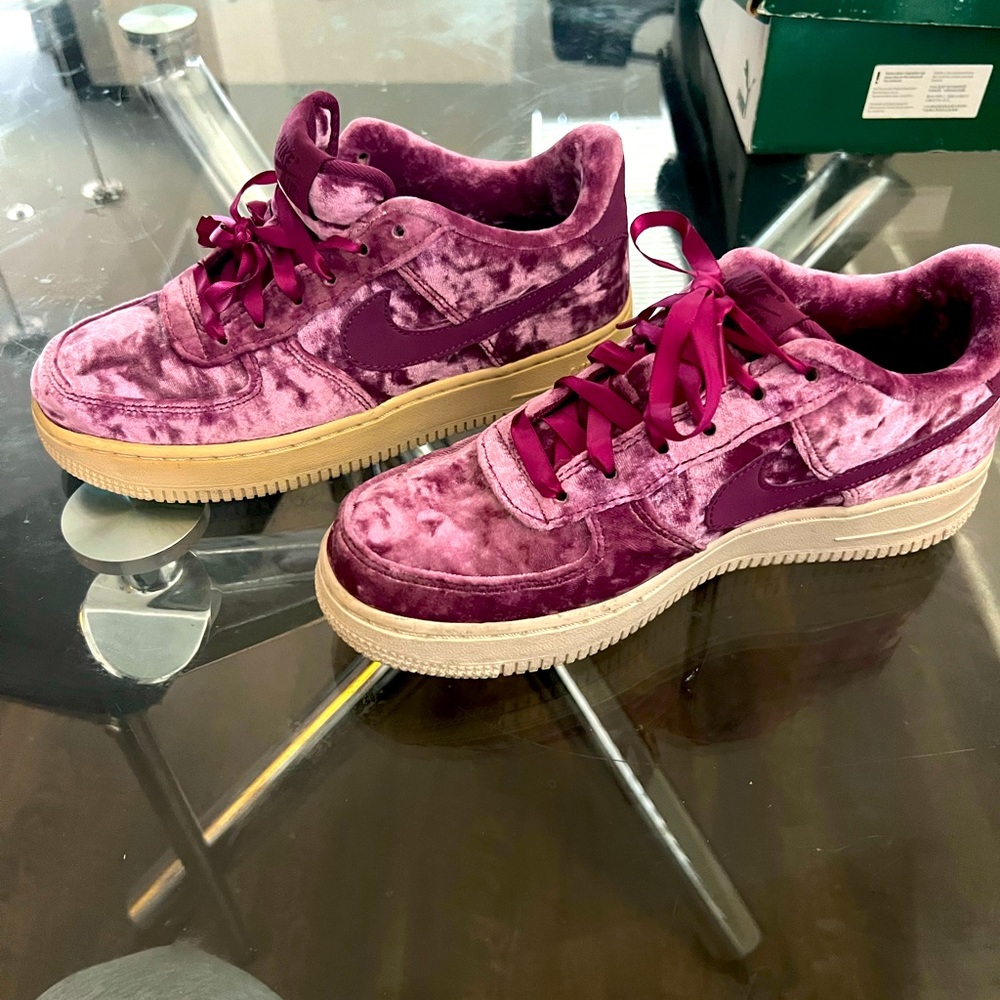 Velvet pink Air Force Ones